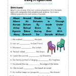Preposition Worksheets Within Preposition Reading Comprehension Worksheets