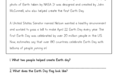 Printable Grade 4 Earth Day Worksheets Download for Earth Day Reading Comprehension Worksheets Free