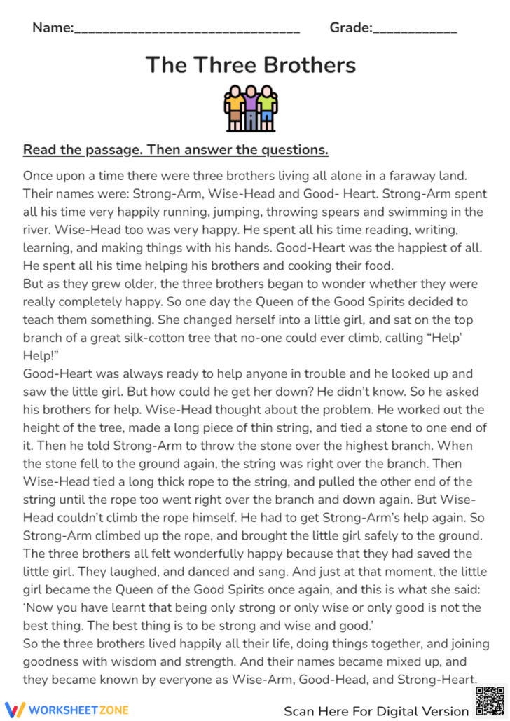 Grade 7 Story Worksheets Grade 7 Story Worksheets