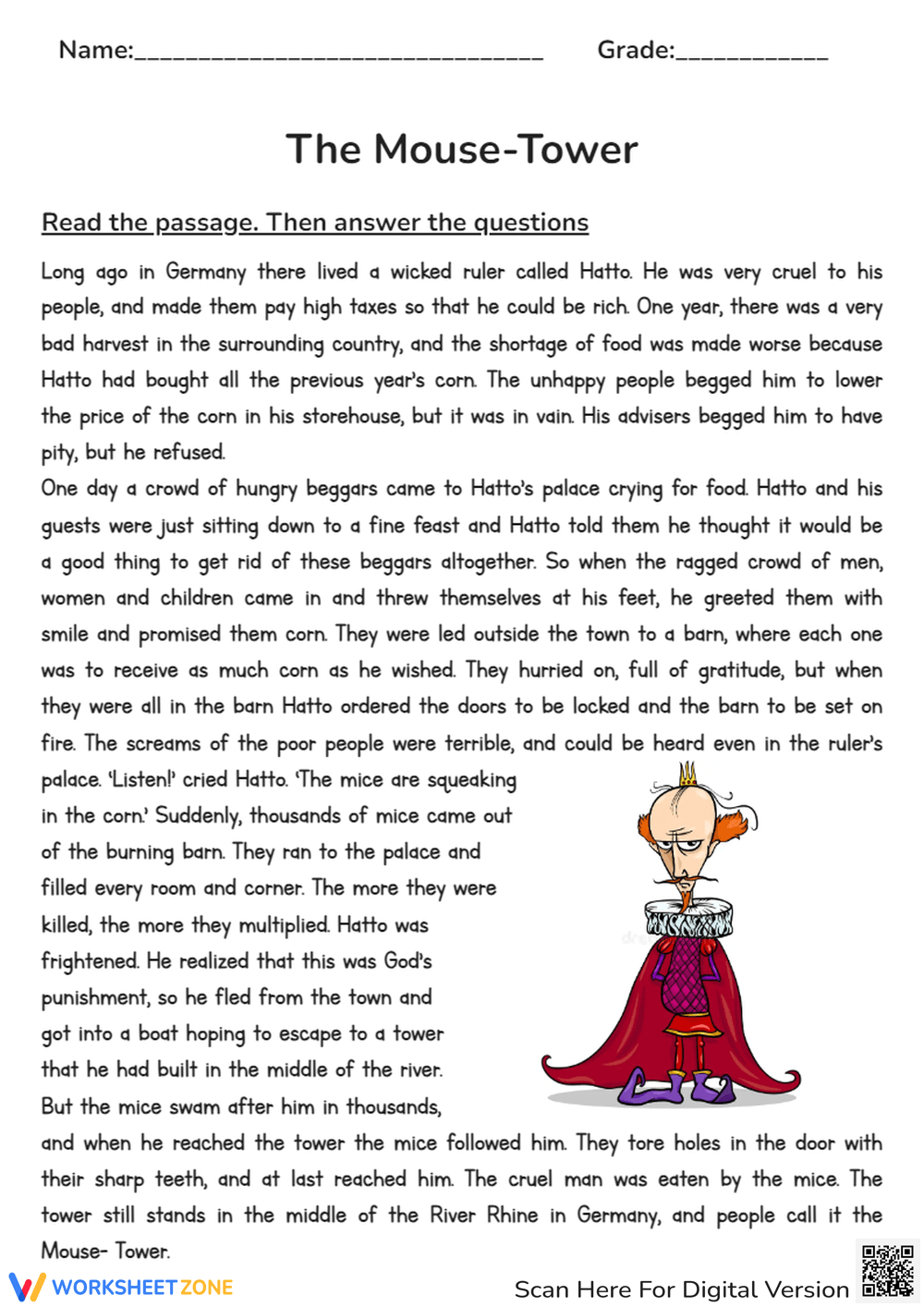Printable Grade 7 Short Story Worksheets pertaining to Grade 7 English Story Worksheets