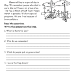 Printable Memorial Day Worksheets Pertaining To Free Printable Memorial Day Reading Comprehension Worksheets