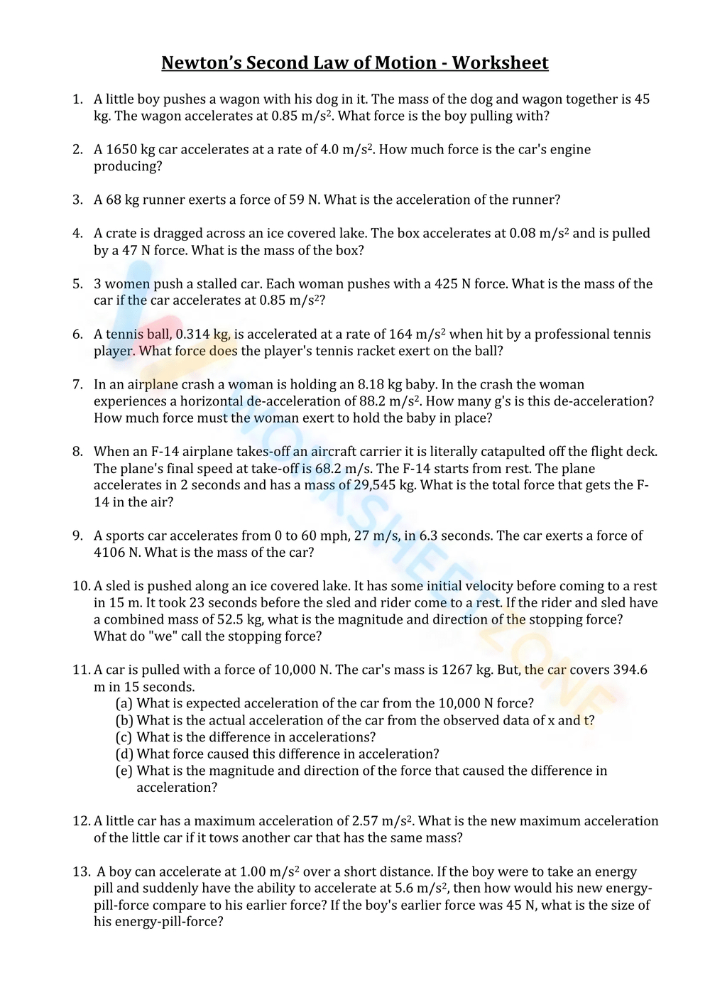 Printable Newton&amp;#039;S Laws Worksheets regarding Newton&amp;#039;S Laws Reading Comprehension Worksheet