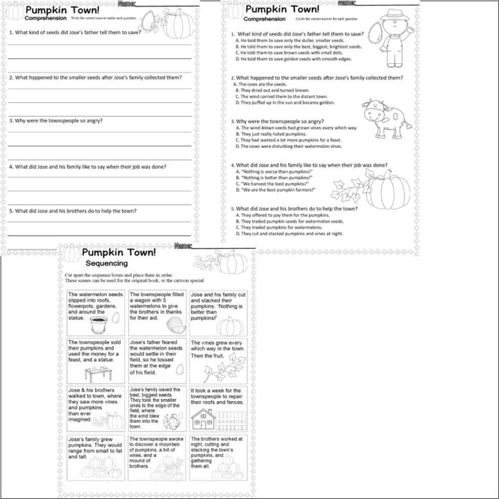 Pumpkin Reading Comprehension Worksheet