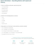 Quiz & Worksheet   Describing Motion With Speed And Velocity Intended For Speed And Velocity Reading Comprehension Worksheet