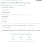 Quiz & Worksheet   Dyslexia & Reading Comprehension | Study With Dyslexia Reading Comprehension Worksheets