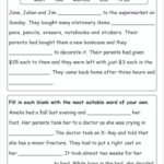 Read The Passage & Fill In The Blanks Regarding Fill In The Blanks Reading Comprehension Worksheets