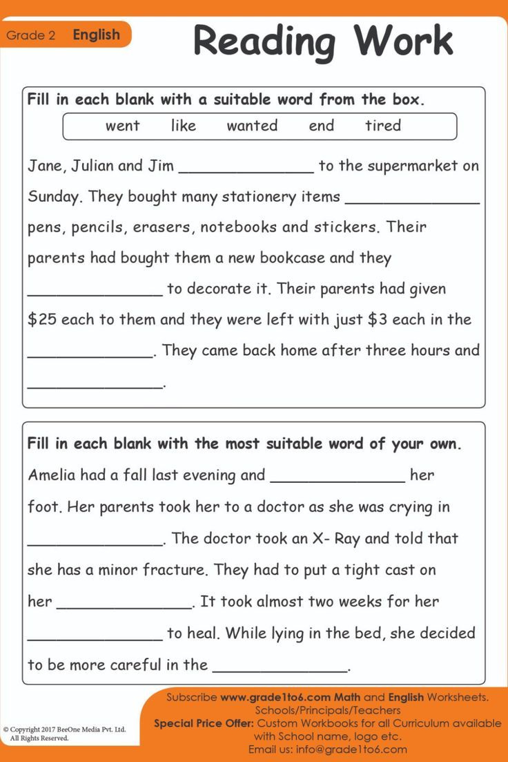 Read The Passage &amp;amp; Fill In The Blanks regarding K12 Reading Comprehension Passages Worksheets