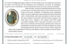 Reading A Short Story Worksheet for Funny Moral Stories Comprehension Test Worksheets Grade 7