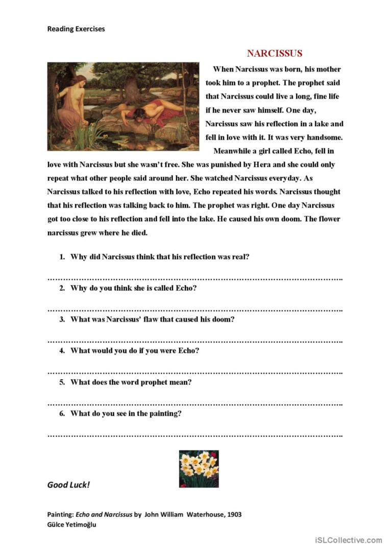 Reading Comprehension 2, Mythology: English Esl Worksheets Pdf &amp;amp; Doc regarding Legends Reading Comprehension Worksheets