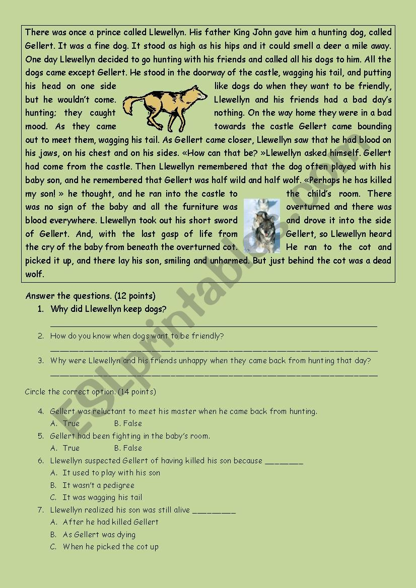 Reading Comprehension A2 - Esl Worksheetstefaniapascolini with regard to Reading Comprehension A2 Worksheet