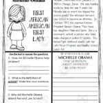 Reading Comprehension For Black History Month: Michelle Obama Regarding African American Reading Comprehension Worksheets
