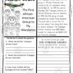 Reading Comprehension For Black History Month: Tuskegee Airmen Intended For Tuskegee Airmen Reading Comprehension Worksheet