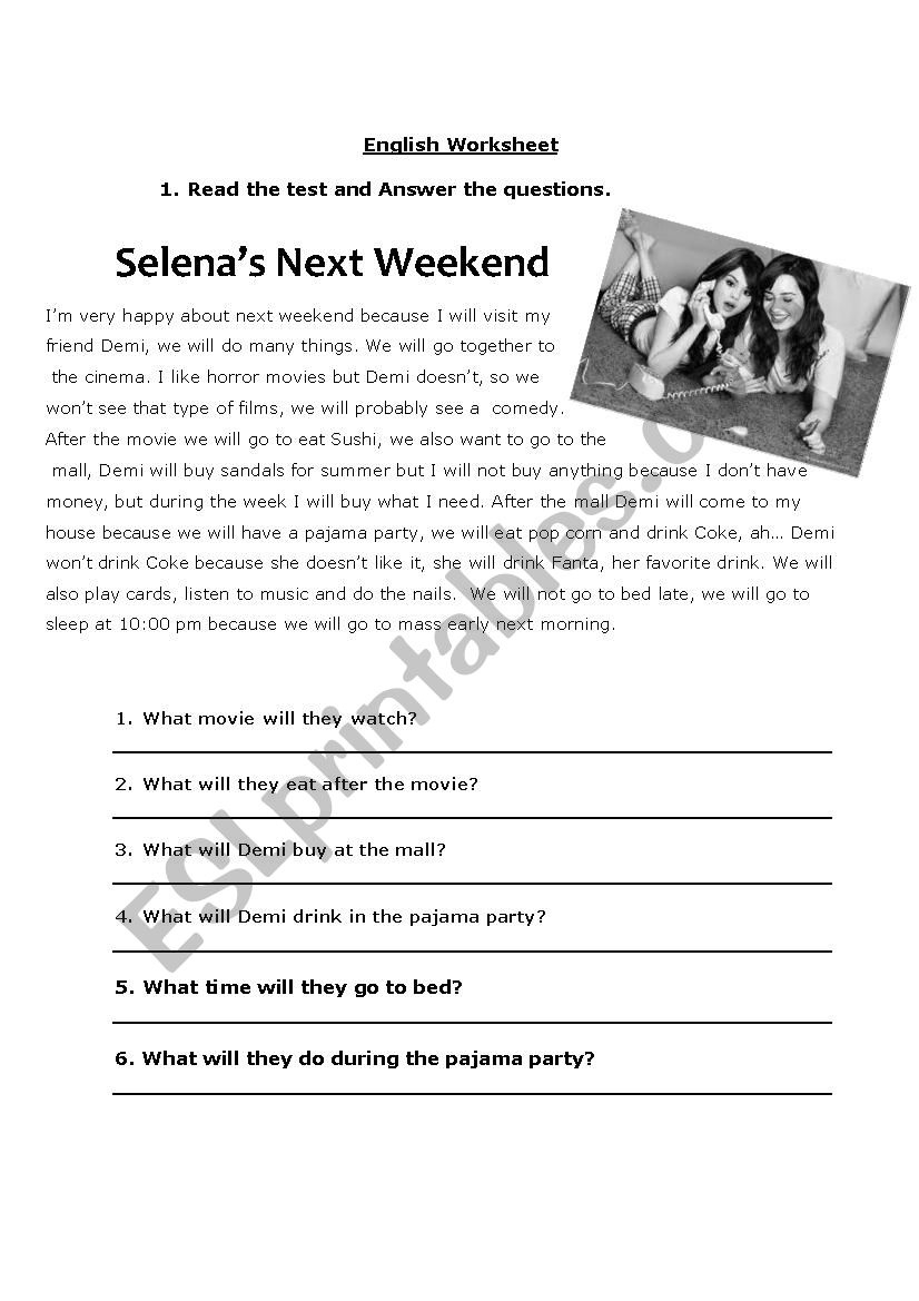 Reading Comprehension Future Will - Esl Worksheetvanekuza throughout Will Reading Comprehension Worksheet