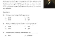 Reading Comprehension - George Washi…: English Esl Worksheets Pdf regarding George Washington Reading Comprehension Worksheets