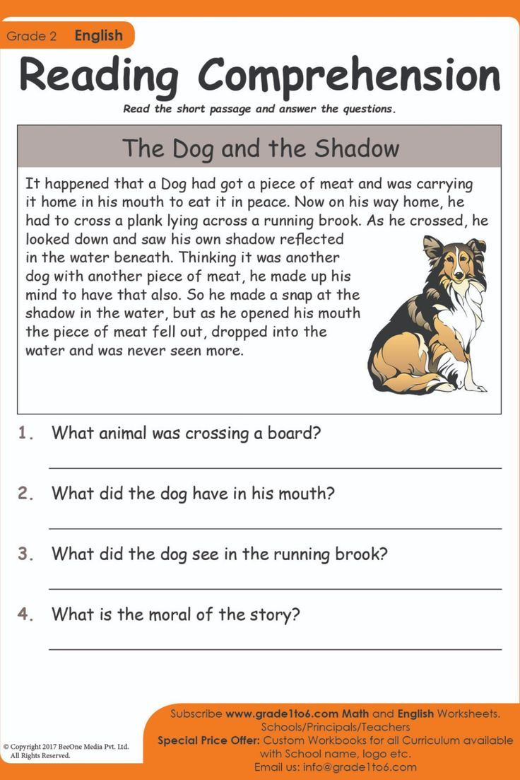 Reading Comprehension intended for Year 2 Comprehension Worksheets Close Reading