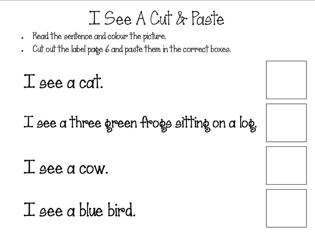 Reading Comprehension - My Resource Station Kindergarten throughout Comprehension Cut And Paste Worksheets
