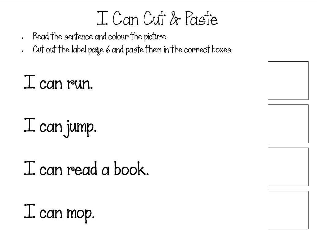 Reading Comprehension - My Resource Station Kindergarten with regard to Comprehension Cut and Paste Worksheets