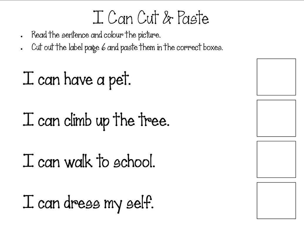 Reading Comprehension - My Resource Station Kindergarten within Kindergarten Reading Comprehension Cut And Paste Worksheets