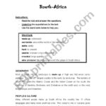 Reading Comprehension On South Africa   Esl Worksheetcloég In African Culture Reading Comprehension Worksheets Grade 3