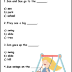 Reading Comprehension Passage For Kindergarten Level A ( Basic Regarding Multiple Choice Comprehension Worksheets