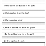 Reading Comprehension Passage For Kindergarten Level A ( Basic Regarding Reading Comprehension Worksheets With Multiple Choice Questions