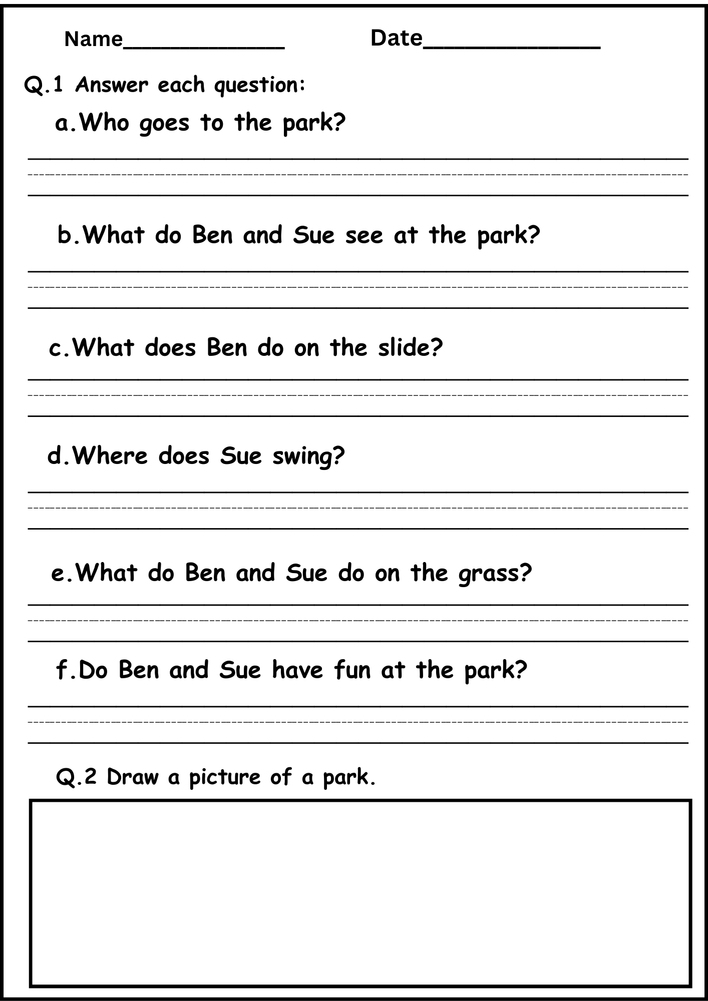 Reading Comprehension Passage For Kindergarten Level A ( Basic regarding Reading Comprehension Worksheets With Multiple Choice Questions