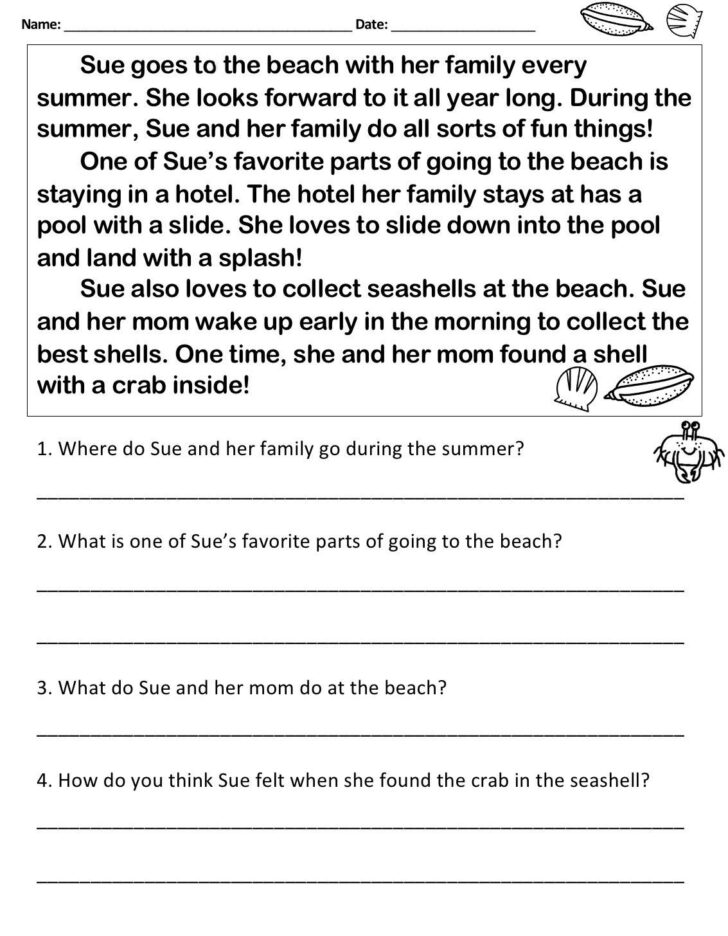 Reading Comprehension Worksheets K12