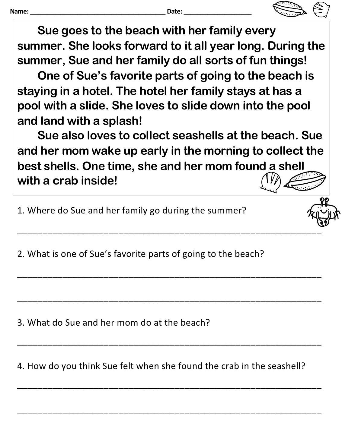 Reading Comprehension Passages 1Teaching With Camp | Tpt within Reading Comprehension Worksheet Tpt