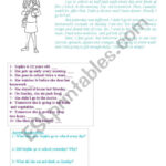 Reading Comprehension   Past Simple   Going To   Present Simple Within Sophie Reading Comprehension Worksheets Liveworksheets