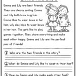Reading Comprehension Printable   Kindergarten   First Grade With Regard To A Girl Who Loved To Draw Reading Comprehension Worksheets Grade 4