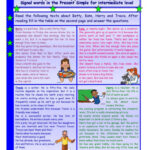 Reading Comprehension * Signal Words…: English Esl Worksheets Pdf In Reading Comprehension Worksheet Intermediate