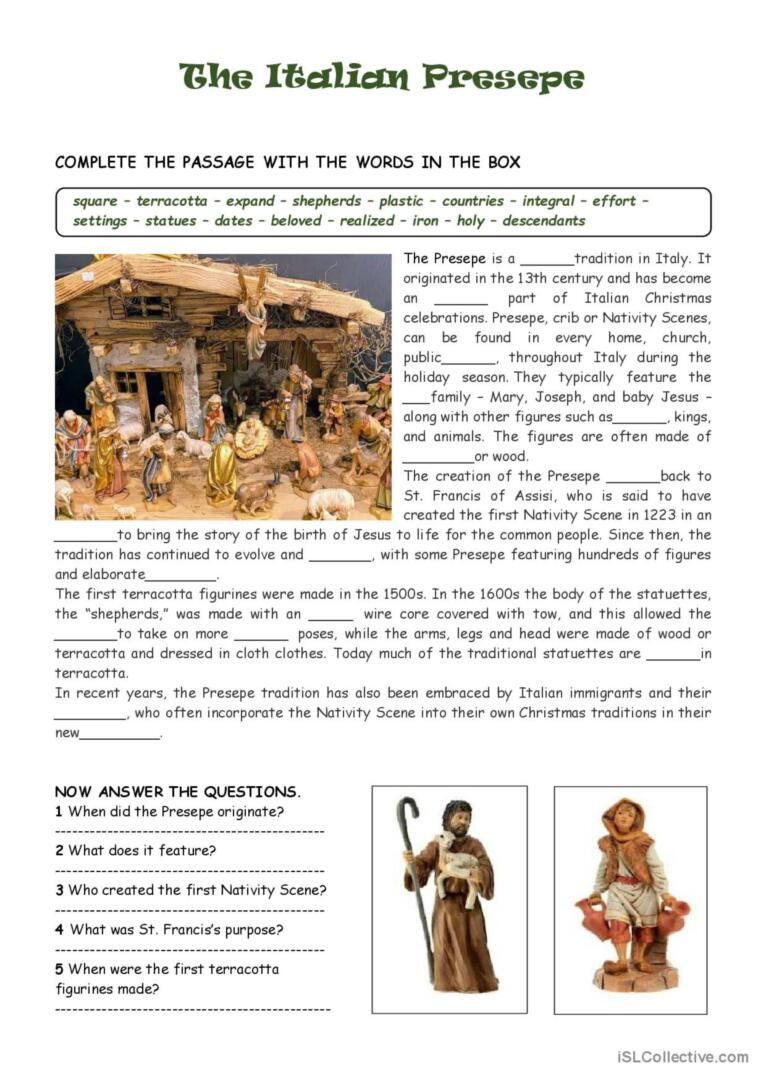 Reading Comprehension - The Italian…: English Esl Worksheets Pdf &amp;amp; Doc for Italian Reading Comprehension Worksheets