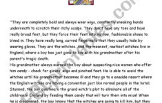 Reading Comprehension With Roald Dahl - Esl Worksheetccervant intended for Roald Dahl Reading Comprehension Worksheets