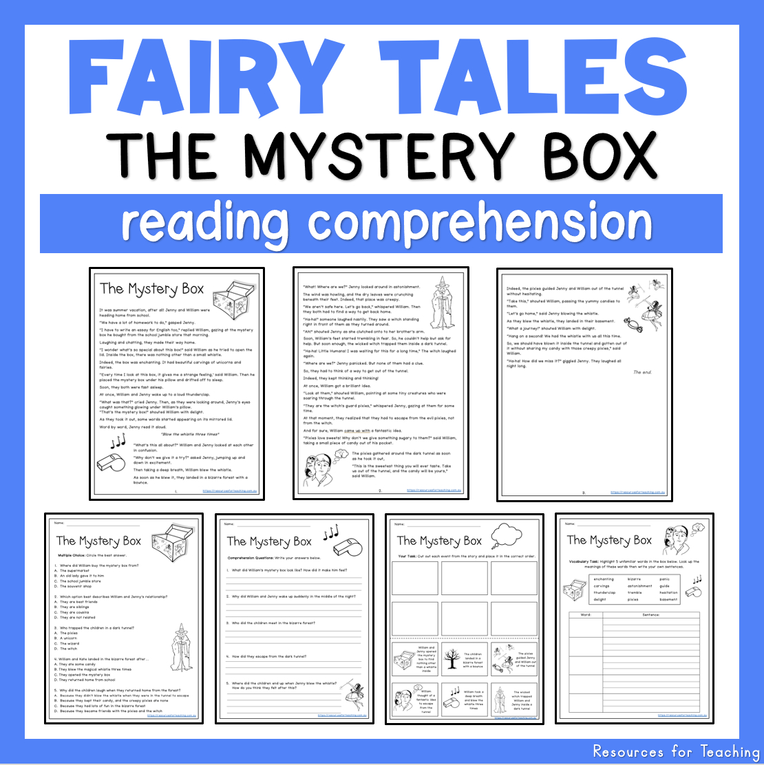 Reading Comprehension Worksheets – Fairy Tale 2 | Resources For with Reading Comprehension Fairy Tales Worksheets
