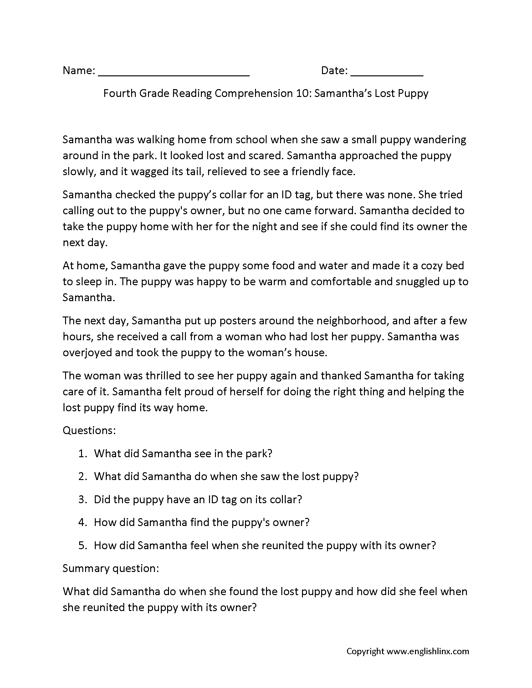 Reading Comprehension Worksheets | Free Printable Practice For All intended for Reading Comprehension Worksheet For High School