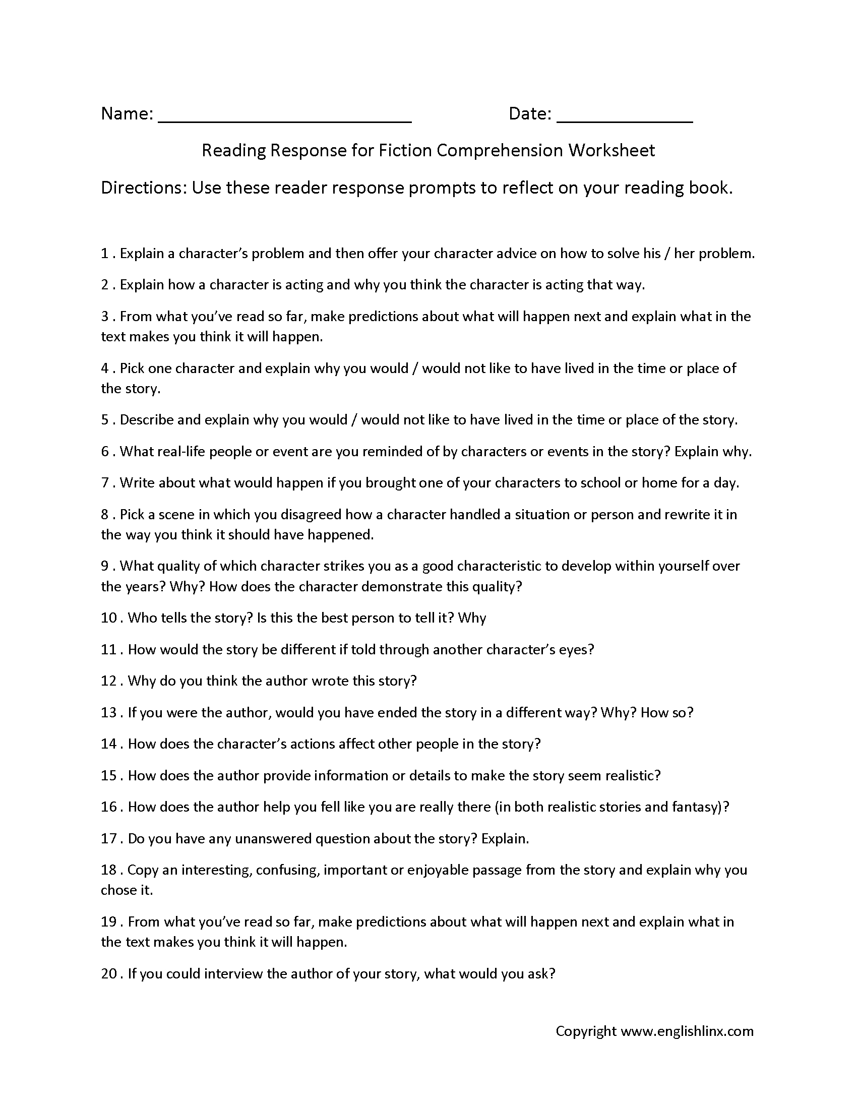 Reading Comprehension Worksheets | Free Printable Practice For All pertaining to Comprehension Worksheets For Junior High School