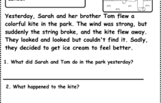 Reading Comprehension Worksheets Grade 1 in Reading Comprehension For Grade 2 Worksheets