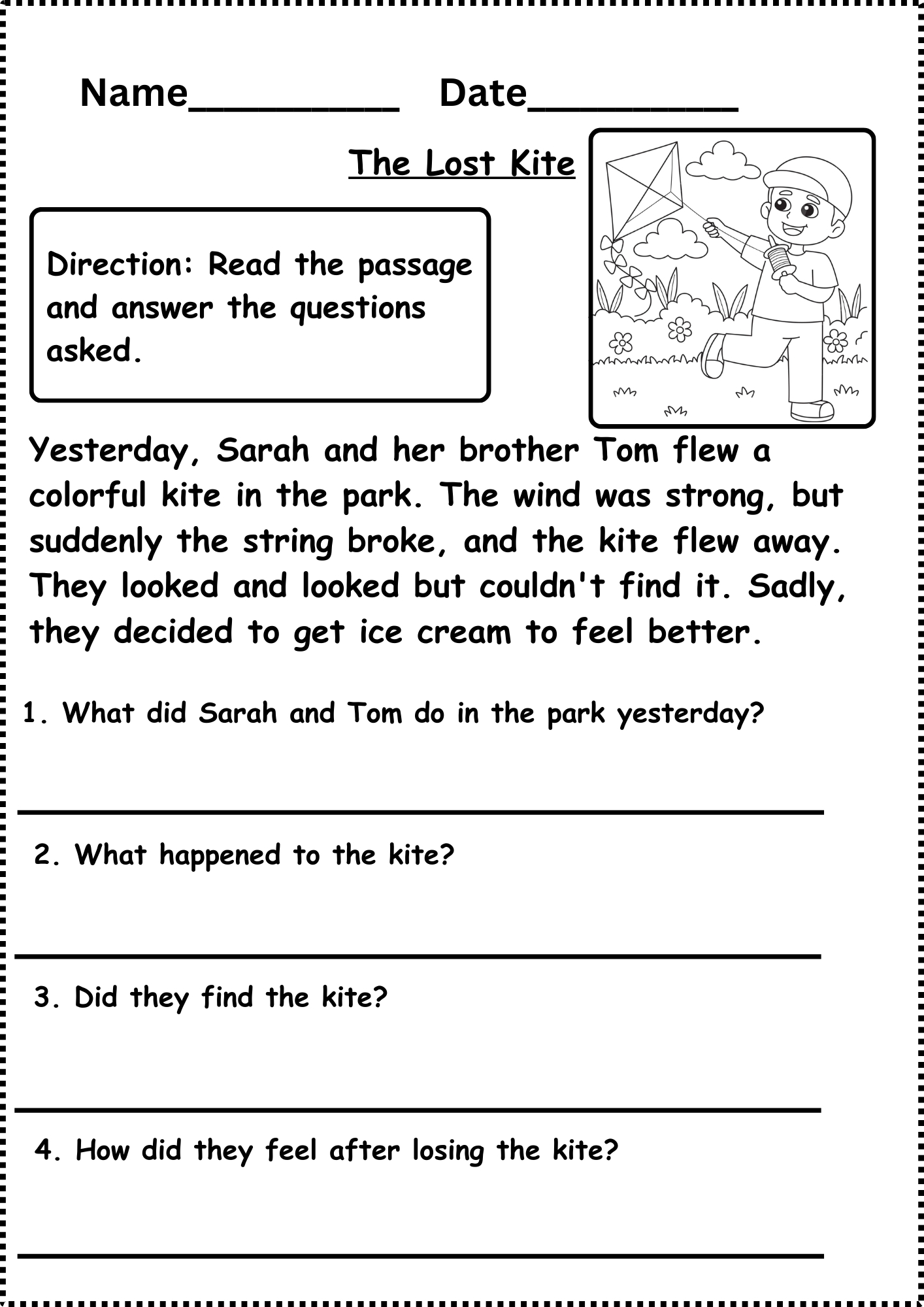 Reading Comprehension Worksheets Grade 1 in Reading Comprehension For Grade 2 Worksheets