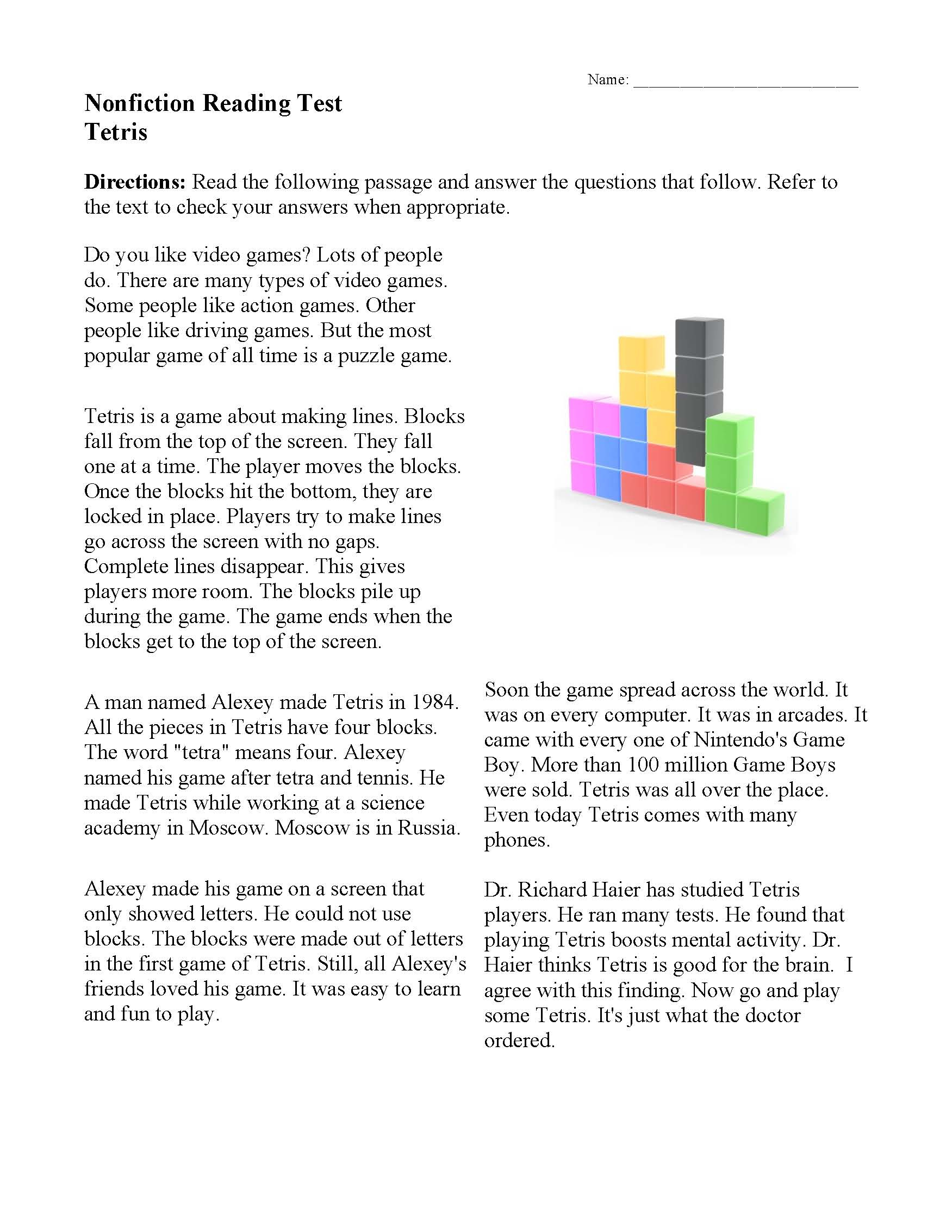 Reading Comprehension Worksheets | Online Or Printable with regard to Grade 5 Reading Comprehension Worksheets With Multiple Choice