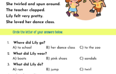 Reading Comprehension - Year 1 - Everyday Activities | Teaching throughout Reading and Comprehension Worksheet Yr1