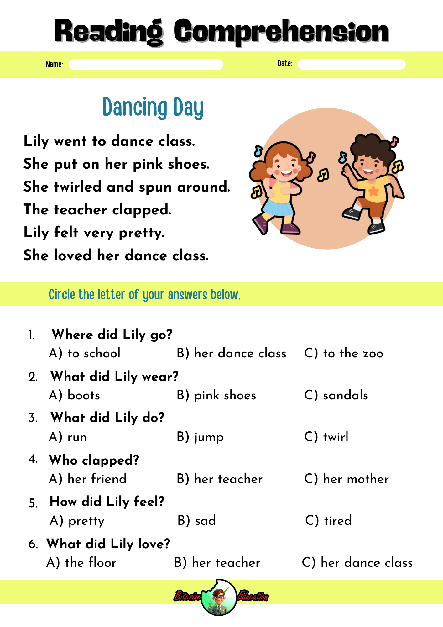 Reading Comprehension - Year 1 - Everyday Activities | Teaching throughout Reading and Comprehension Worksheet Yr1