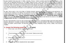 Reading : Jules Verne, The Father Of Modern Science Fiction - Esl throughout Science Fiction Reading Comprehension Worksheets