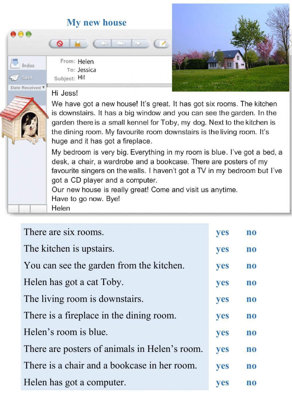 Reading - My New House Worksheet inside Online Liveworksheets Reading Comprehension