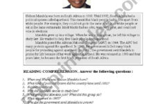 Reading Nelson Mandela - Esl Worksheetpascanales intended for Nelson Mandela Reading Comprehension Worksheets
