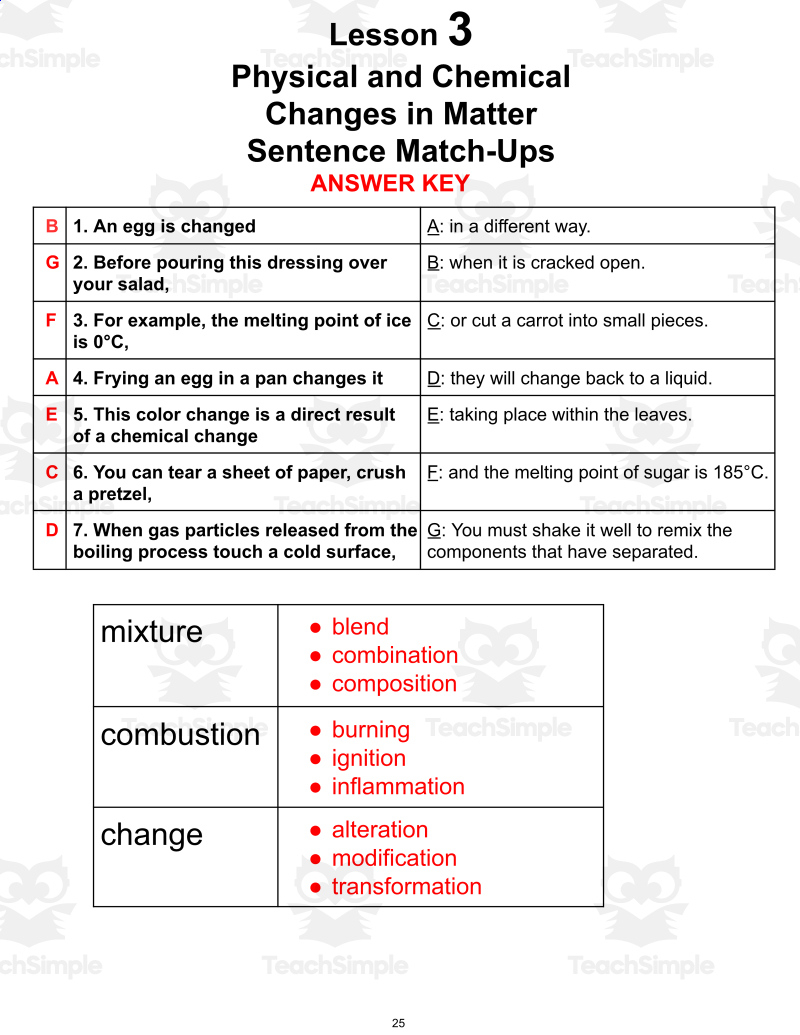Reading Passage 3: Physical And Chemical Changes In Matter Pdf throughout Physical And Chemical Changes Reading Comprehension Worksheet