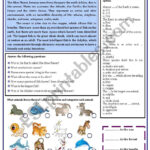 Reading: Sea Animals   Esl Worksheetdomnitza For Sea Animals Reading Comprehension Worksheets