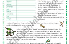 Robin Hood - Myths &amp; Legends Series #1 - Esl Worksheetblizzard1 intended for Legends Reading Comprehension Worksheets