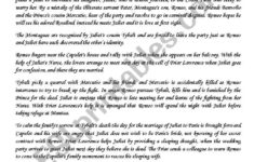 Romeo And Juliet Summary- Reading Comprehension - Esl Worksheet pertaining to Romeo and Juliet Reading Comprehension Worksheets