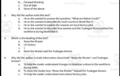 Rosie The Riveter And The Tuskegee Airmen Reading Packet inside Tuskegee Airmen Reading Comprehension Worksheet
