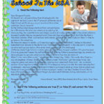 School In The Usa   Present Simple Reading + Exercises   Esl Inside Grade 6 Reading Comprehension Worksheets Jefferson School District